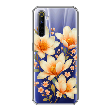 Силиконовый противоударный чехол на Realme 6 с принтом Цветы