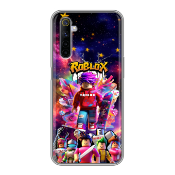 Силиконовый противоударный чехол на Realme 6 с принтом Roblox Роблокс