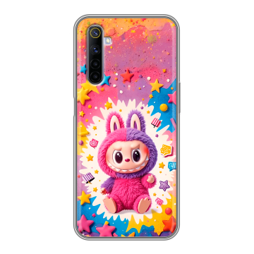 Силиконовый противоударный чехол на Realme 6 с принтом Labubu Лабубу Силиконовый противоударный чехол на Realme 6 с принтом Labubu Лабубу