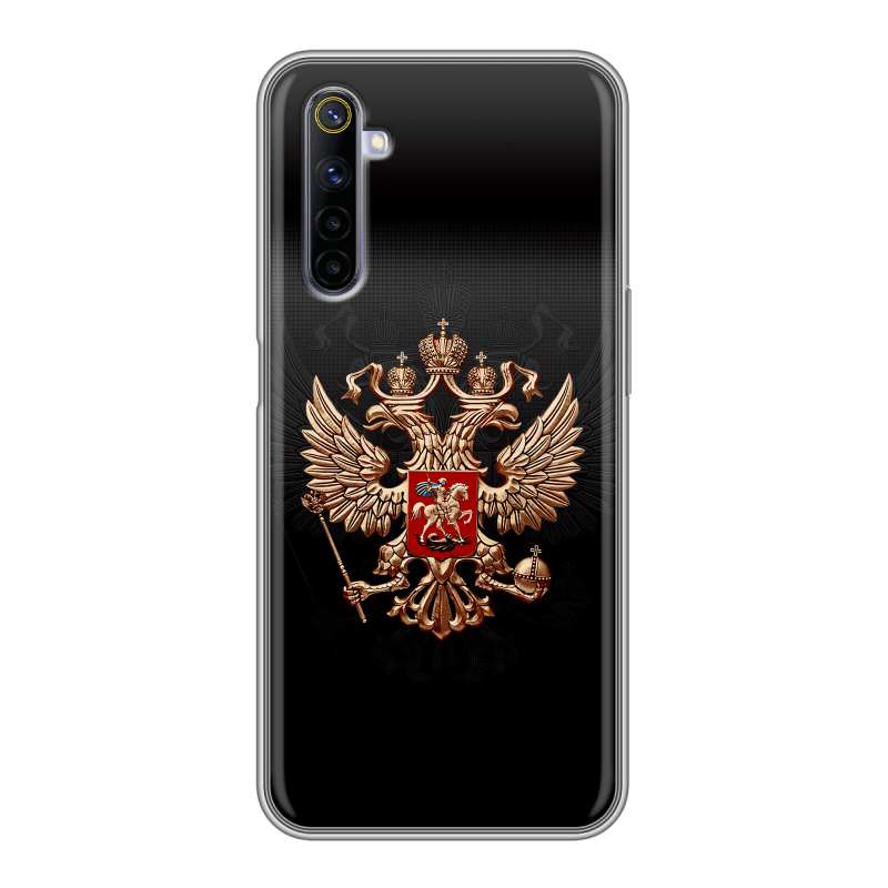 Силиконовый противоударный чехол на Realme 6 с принтом Герб России Силиконовый противоударный чехол на Realme 6 с принтом Герб России