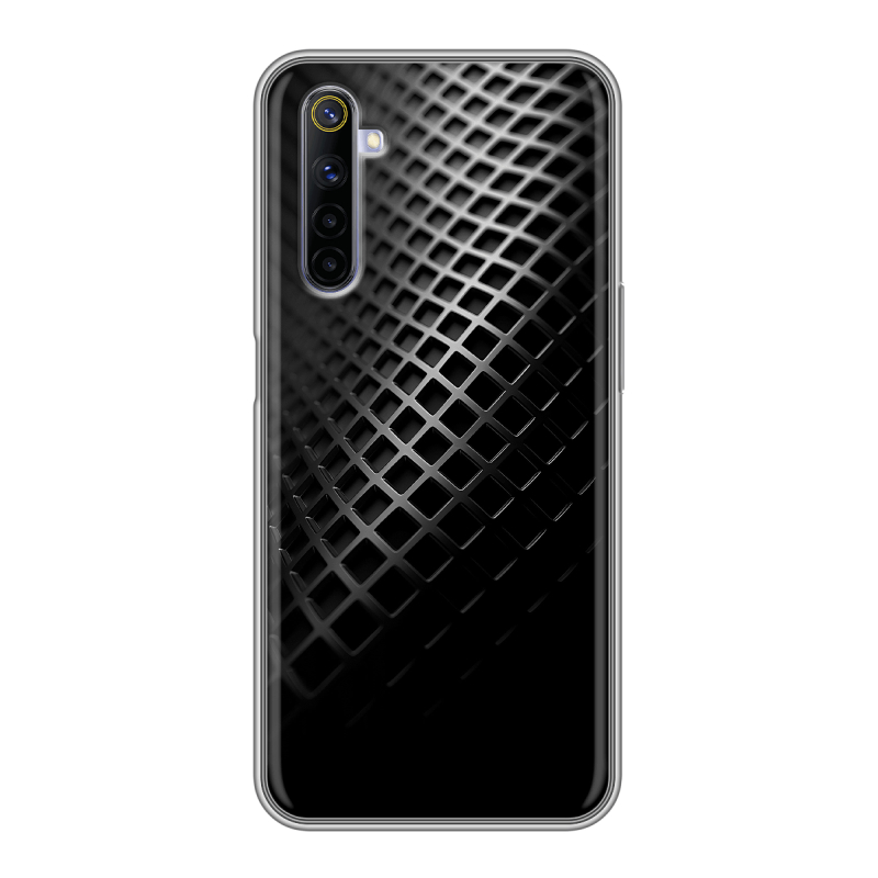 Силиконовый противоударный чехол на Realme 6 с принтом Текстура металла Силиконовый противоударный чехол на Realme 6 с принтом Текстура металла