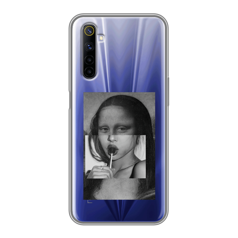 Силиконовый противоударный чехол на Realme 6 с принтом Мона Лиза Силиконовый противоударный чехол на Realme 6 с принтом Мона Лиза