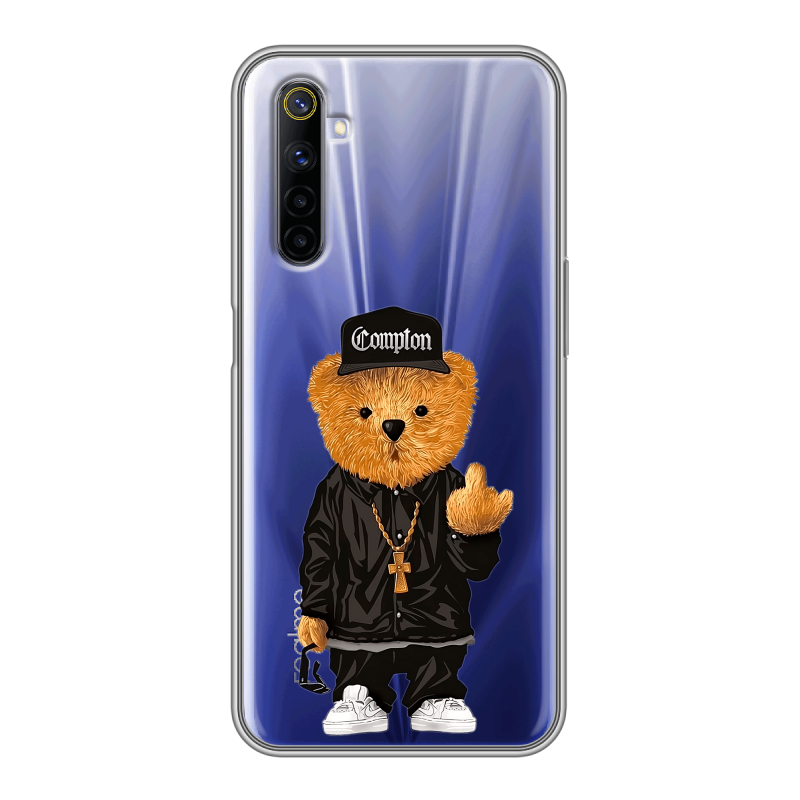 Силиконовый противоударный чехол на Realme 6 с принтом Плюшевый медведь Силиконовый противоударный чехол на Realme 6 с принтом Плюшевый медведь