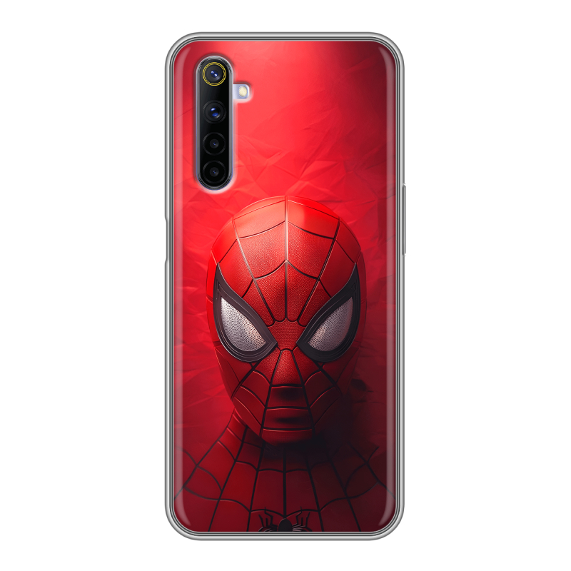 Силиконовый противоударный чехол на Realme 6 с принтом Spiderman Человек паук Силиконовый противоударный чехол на Realme 6 с принтом Spiderman Человек паук