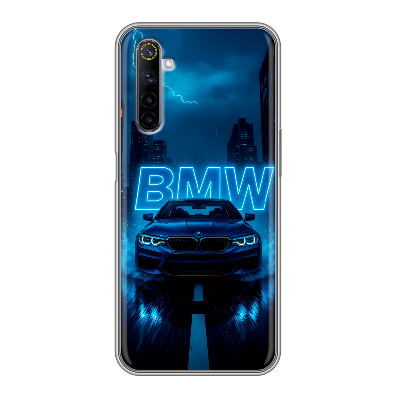 Силиконовый противоударный чехол на Realme 6 с принтом BMW БМВ Силиконовый противоударный чехол на Realme 6 с принтом BMW БМВ