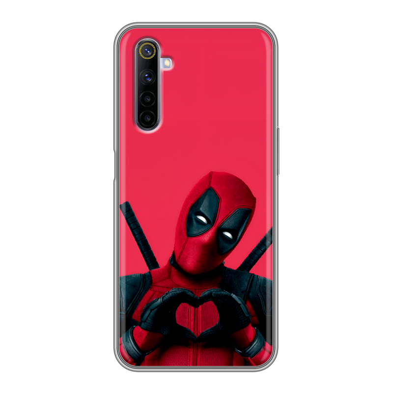 Силиконовый противоударный чехол на Realme 6 с принтом Дедпул Deadpool Силиконовый противоударный чехол на Realme 6 с принтом Дедпул Deadpool