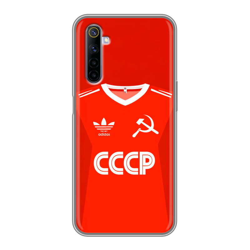 Силиконовый противоударный чехол на Realme 6 с принтом Флаг Герб СССР Силиконовый противоударный чехол на Realme 6 с принтом Флаг Герб СССР