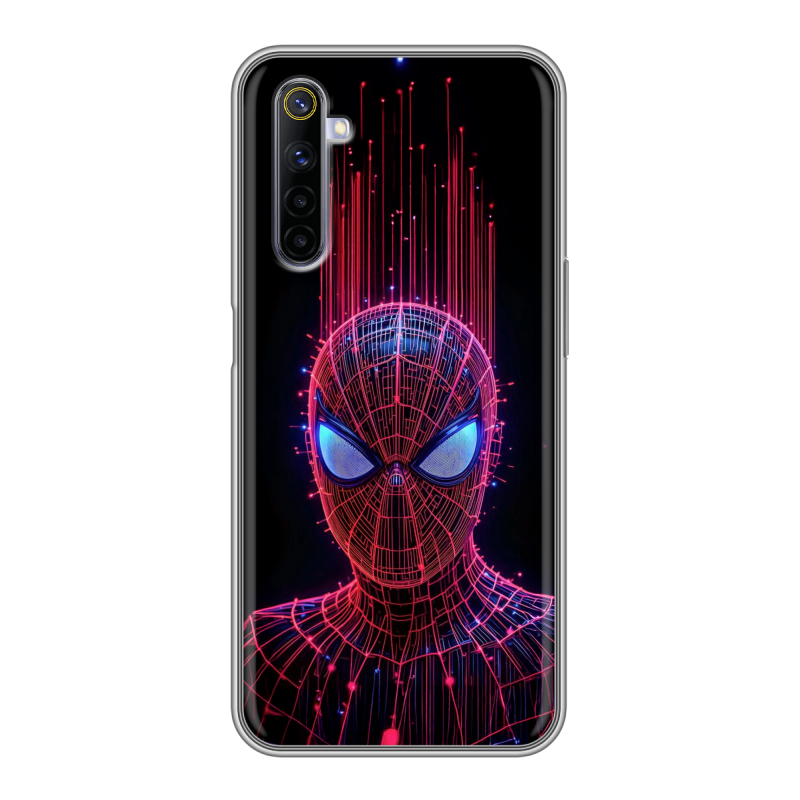 Силиконовый противоударный чехол на Realme 6 с принтом Spiderman Человек паук Силиконовый противоударный чехол на Realme 6 с принтом Spiderman Человек паук