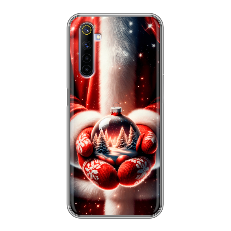 Силиконовый противоударный чехол на Realme 6 с принтом Новый год Силиконовый противоударный чехол на Realme 6 с принтом Новый год