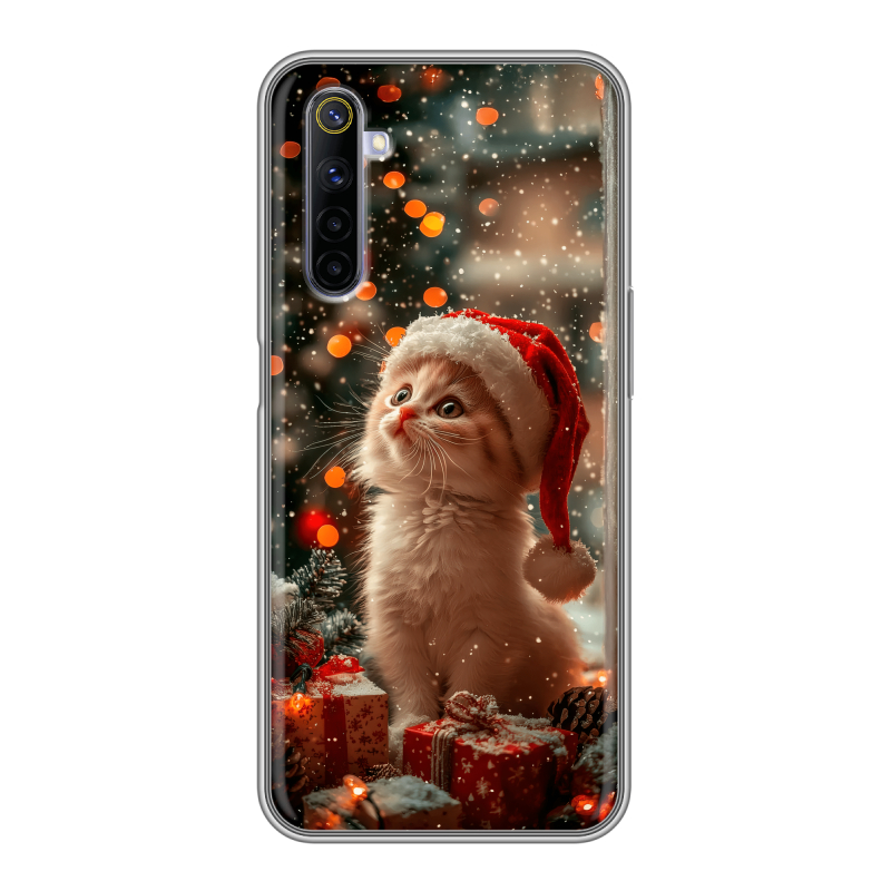 Силиконовый противоударный чехол на Realme 6 с принтом Новый год Силиконовый противоударный чехол на Realme 6 с принтом Новый год