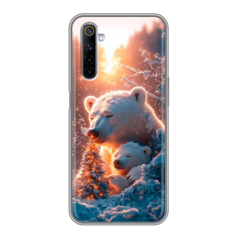 Силиконовый противоударный чехол на Realme 6 с принтом Новый год Силиконовый противоударный чехол на Realme 6 с принтом Новый год