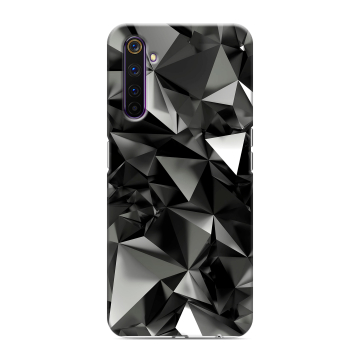 Силиконовый противоударный чехол на Realme 6 Pro с принтом Черные кристаллы Силиконовый противоударный чехол на Realme 6 Pro с принтом Черные кристаллы