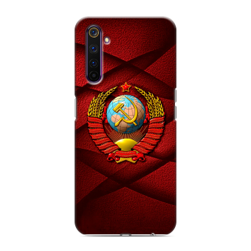 Силиконовый противоударный чехол на Realme 6 Pro с принтом Герб СССР Силиконовый противоударный чехол на Realme 6 Pro с принтом Герб СССР