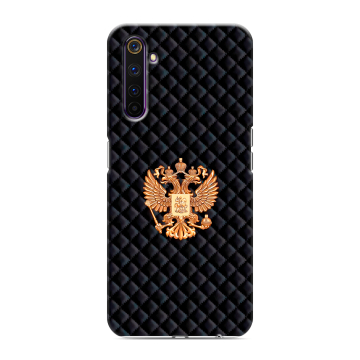 Силиконовый противоударный чехол на Realme 6 Pro с принтом Герб России принт