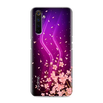 Силиконовый противоударный чехол на Realme 6 Pro с принтом Ветка сакуры Силиконовый противоударный чехол на Realme 6 Pro с принтом Ветка сакуры