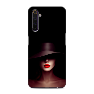 Силиконовый противоударный чехол на Realme 6 Pro с принтом Девушка в шляпе Силиконовый противоударный чехол на Realme 6 Pro с принтом Девушка в шляпе