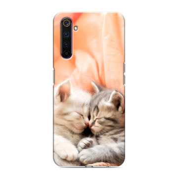 Силиконовый противоударный чехол на Realme 6 Pro с принтом Котята