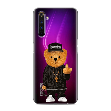 Силиконовый противоударный чехол на Realme 6 Pro с принтом Мишка Силиконовый противоударный чехол на Realme 6 Pro с принтом Мишка