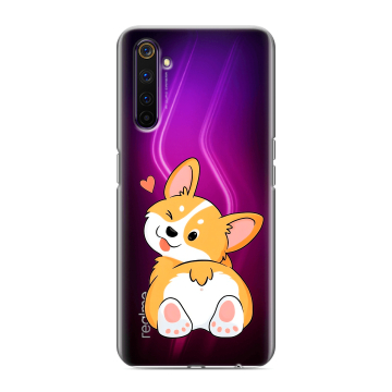 Силиконовый противоударный чехол на Realme 6 Pro с принтом Корги Силиконовый противоударный чехол на Realme 6 Pro с принтом Корги