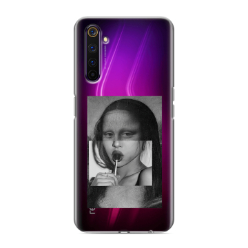 Силиконовый противоударный чехол на Realme 6 Pro с принтом Мона Лиза Силиконовый противоударный чехол на Realme 6 Pro с принтом Мона Лиза