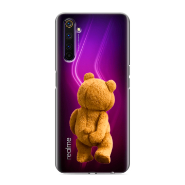 Силиконовый противоударный чехол на Realme 6 Pro с принтом Медведь