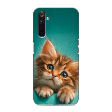 Силиконовый противоударный чехол на Realme 6 Pro с принтом котенок