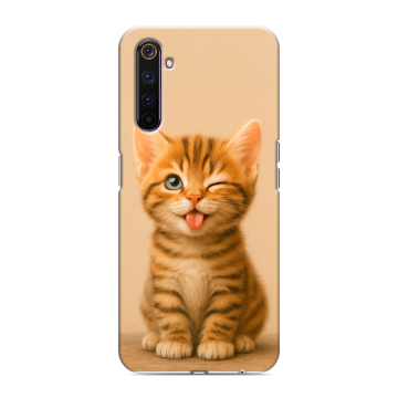 Силиконовый противоударный чехол на Realme 6 Pro с принтом котенок Силиконовый противоударный чехол на Realme 6 Pro с принтом котенок