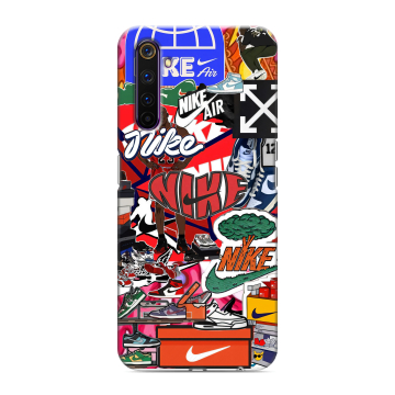 Силиконовый противоударный чехол на Realme 6 Pro с принтом Найк Nike яркий Силиконовый противоударный чехол на Realme 6 Pro с принтом Найк Nike яркий