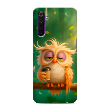 Силиконовый противоударный чехол на Realme 6 Pro с принтом сова