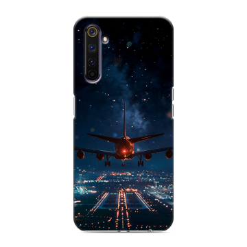 Силиконовый противоударный чехол на Realme 6 Pro с принтом самолет Силиконовый противоударный чехол на Realme 6 Pro с принтом самолет
