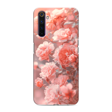 Силиконовый противоударный чехол на Realme 6 Pro с принтом Розы цветы