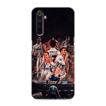 Силиконовый противоударный чехол на Realme 6 Pro с принтом Реал Роналдо Real Ronaldo