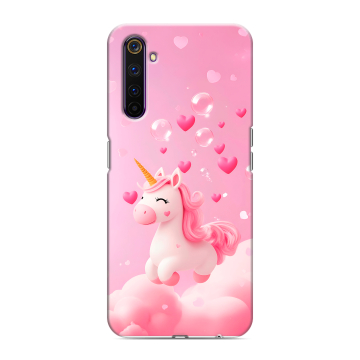 Силиконовый противоударный чехол на Realme 6 Pro с принтом Единорог