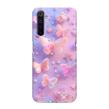 Силиконовый противоударный чехол на Realme 6 Pro с принтом Бабочки