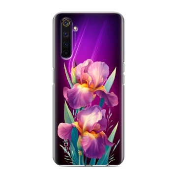 Силиконовый противоударный чехол на Realme 6 Pro с принтом Цветы орхидеи