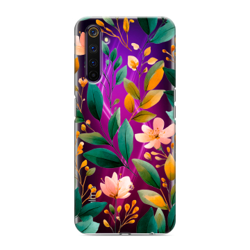 Силиконовый противоударный чехол на Realme 6 Pro с принтом Цветы паттерн