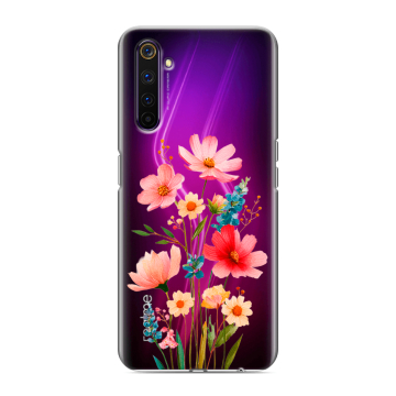Силиконовый противоударный чехол на Realme 6 Pro с принтом Цветы