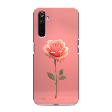 Силиконовый противоударный чехол на Realme 6 Pro с принтом Розовая роза