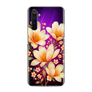 Силиконовый противоударный чехол на Realme 6 Pro с принтом Цветы