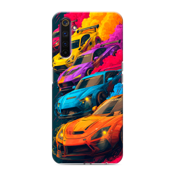 Силиконовый противоударный чехол на Realme 6 Pro с принтом Тачки