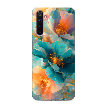 Силиконовый противоударный чехол на Realme 6 Pro с принтом Цветы