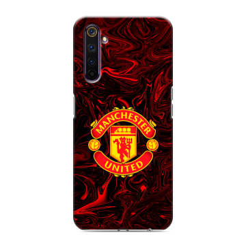 Силиконовый противоударный чехол на Realme 6 Pro с принтом Manchester United