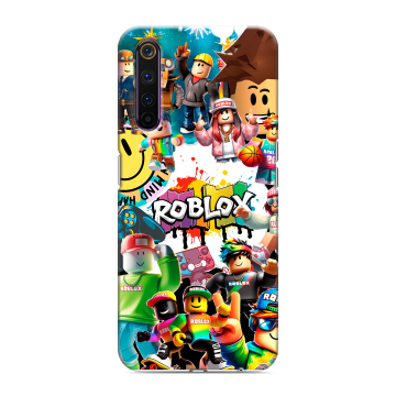 Силиконовый противоударный чехол на Realme 6 Pro с принтом Roblox Роблокс