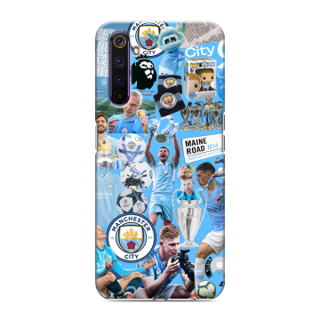 Силиконовый противоударный чехол на Realme 6 Pro с принтом Man City Манчестер Сити