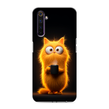 Силиконовый противоударный чехол на Realme 6 Pro с принтом Смешной кот Силиконовый противоударный чехол на Realme 6 Pro с принтом Смешной кот