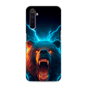 Силиконовый противоударный чехол на Realme 6 Pro с принтом Медведь