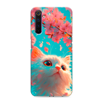 Силиконовый противоударный чехол на Realme 6 Pro с принтом Красивый кот
