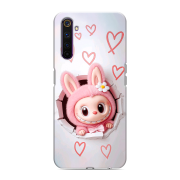 Силиконовый противоударный чехол на Realme 6 Pro с принтом Labubu Лабубу