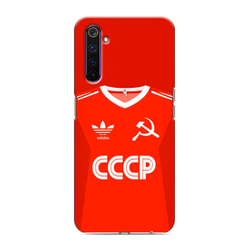 Силиконовый противоударный чехол на Realme 6 Pro с принтом Флаг Герб СССР