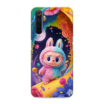 Силиконовый противоударный чехол на Realme 6 Pro с принтом Labubu Лабубу